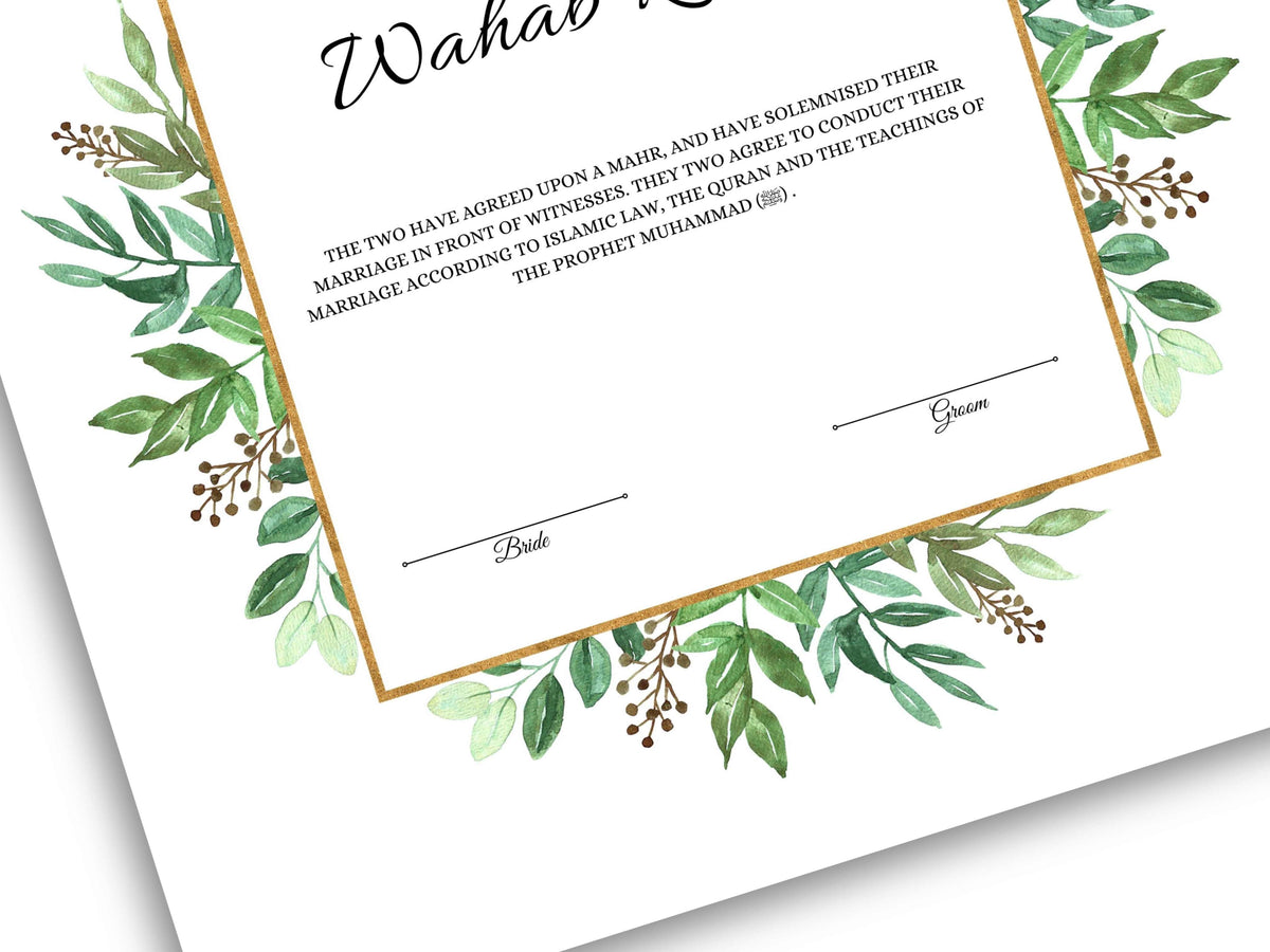 Nikkah Contract Template,Printable Nikkah Contract,Editable Nikkahnama,Muslim Wedding Certificate,Digital Download. NN185