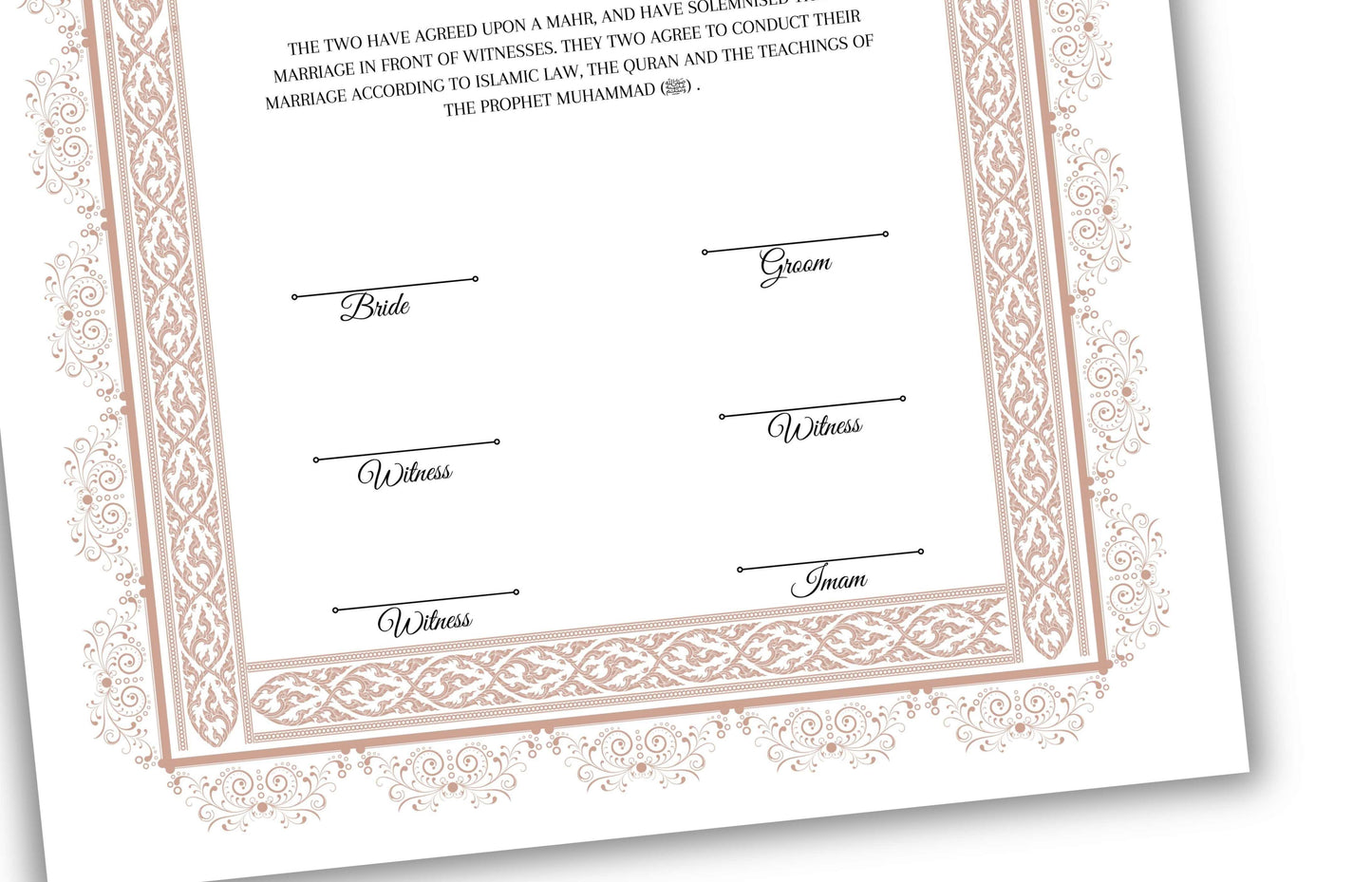 Luxury Nikkah Certificate Template| Personalised Custom Nikkah Nama Digital | Premium Islamic Wedding Contract Gift. NN 123