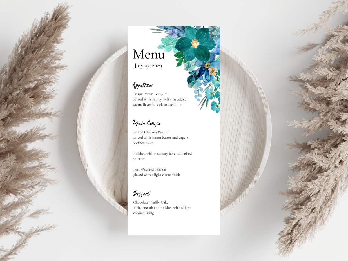 Menu Card, Thank You Card & Table Card Template Set. WI216