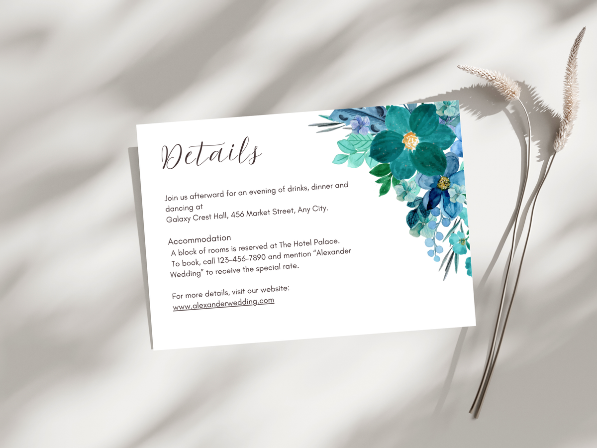 Wedding Invitation Set, RSVP, Wedding Invitation, Details, Editable, Template, WI221