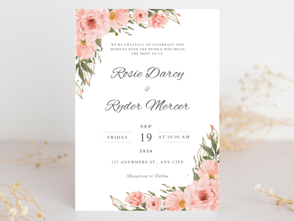 Wedding Invitation Set, RSVP, Wedding Invitation, Details, Editable, Template, WI225