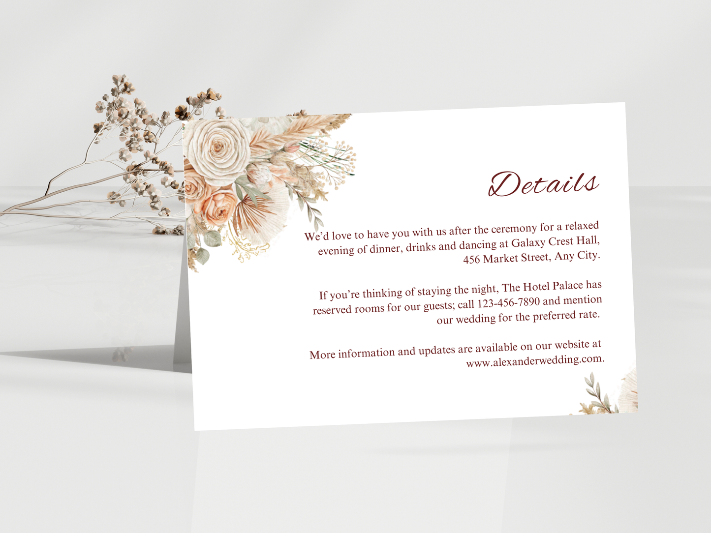 Wedding Invitation Set, RSVP, Wedding Details, Wedding Bottle Label Template, WI275