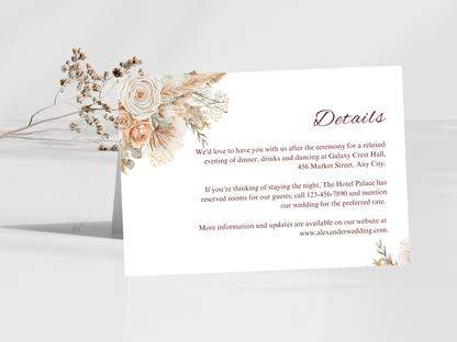Wedding Invitation Set, RSVP, Wedding Details, Wedding Bottle Label Template, WI275