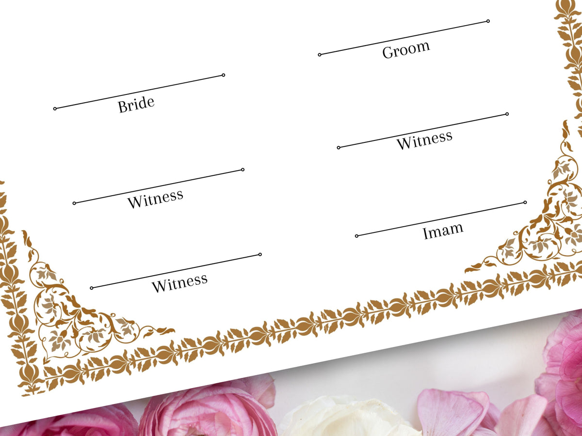 Nikkah Certificate, Nikkah Islamic Marriage Certificate, Printable, Custom Name Nikkah. Quran Verse, Digital Download. NN218