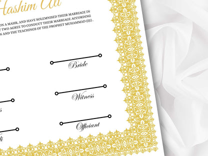 Nikkah Certificate Template, Traditional Islamic Wedding Agreement, Marriage Contract Wedding, Marriage Certificate Template, A4, A3. NN264