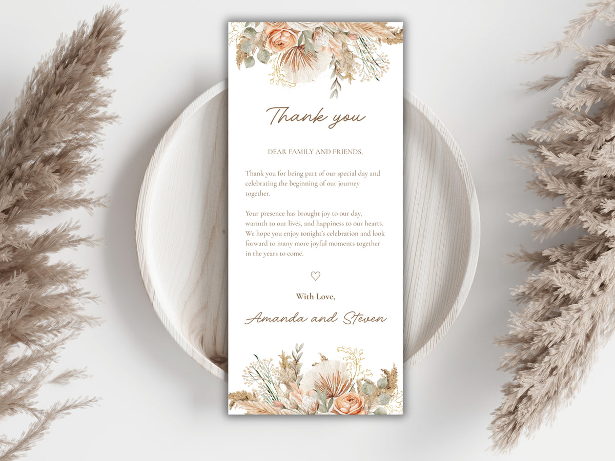 Place Card & Thank You Card Template. WI193