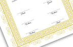 Muslim Wedding Contract A3/A4, Gold Islamic Nikkah Certificate Template, Editable. Nn125