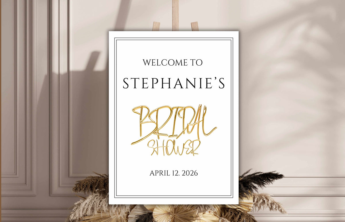 Bridal Shower Sign, Minimalist Bridal Shower Decorations, Bridal Shower Welcome Sign, Bridal Shower Invitation, Bridal Shower Poster, WS57