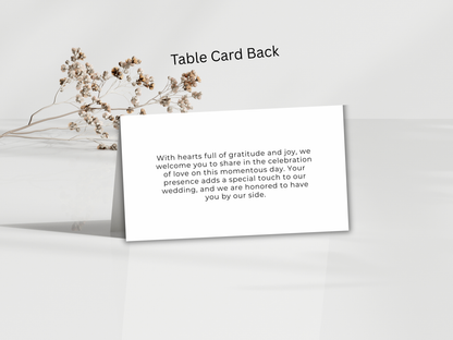 Wedding Water Bottle Label, Wedding Menu Card Template, Table Card Thank you Card. WI271