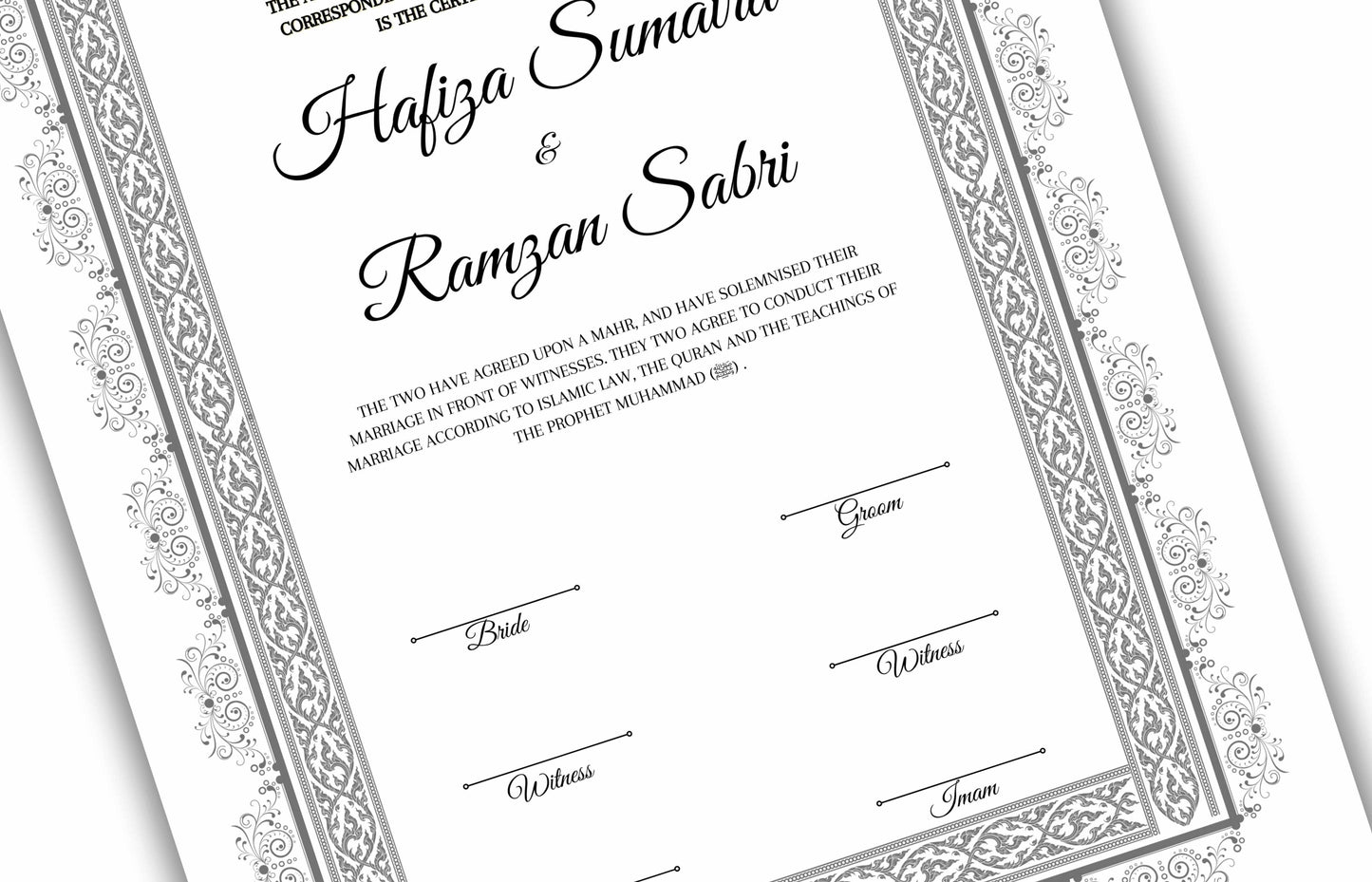 Nikkah Certificate, Nikkah Islamic Marriage Certificate, Printable, Nikkah Contract, Editable, Digital Download. NN121