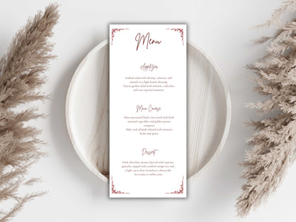 Wedding Menu Template, Thank You Card, Place Card. WI201