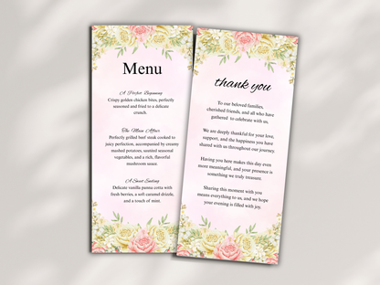 Wedding Thank you Card, Menu Card, Table Card. WI341