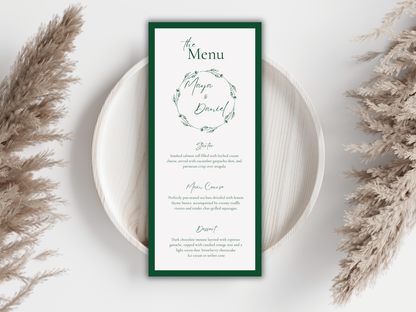 Wedding Menu Template, Place Card. WI200