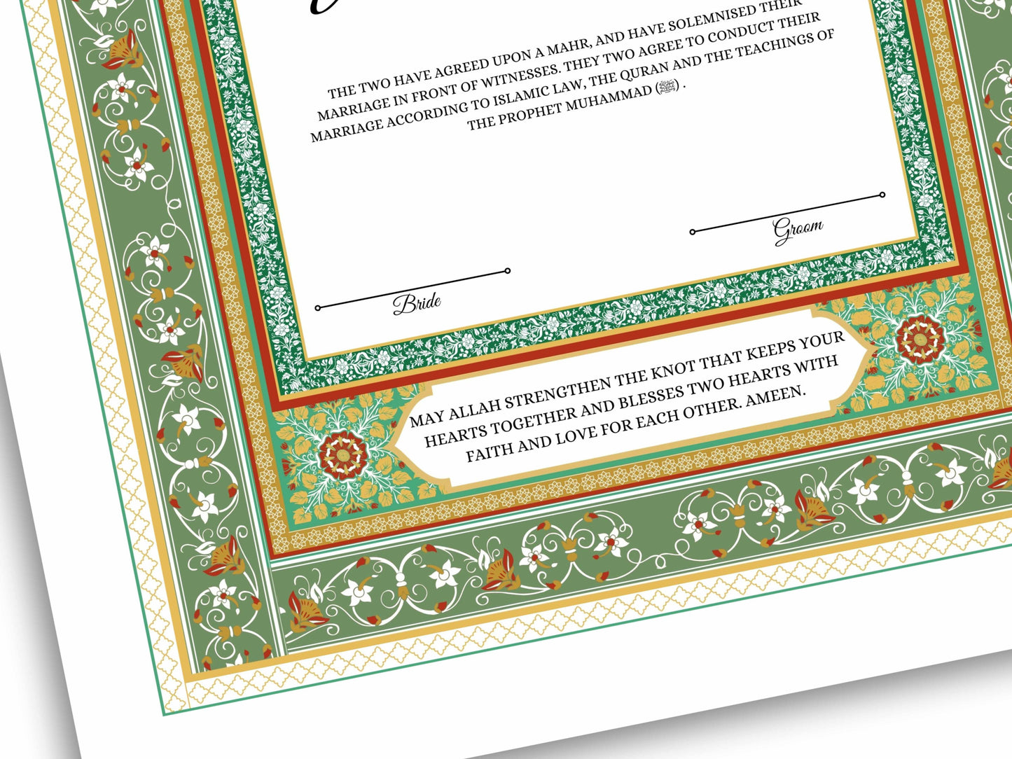 Nikkah Certificate Digital Download, Editable, Template, Muslim Contract, Muslim Marriage, A4, A3, Template, Instat Download. NN171