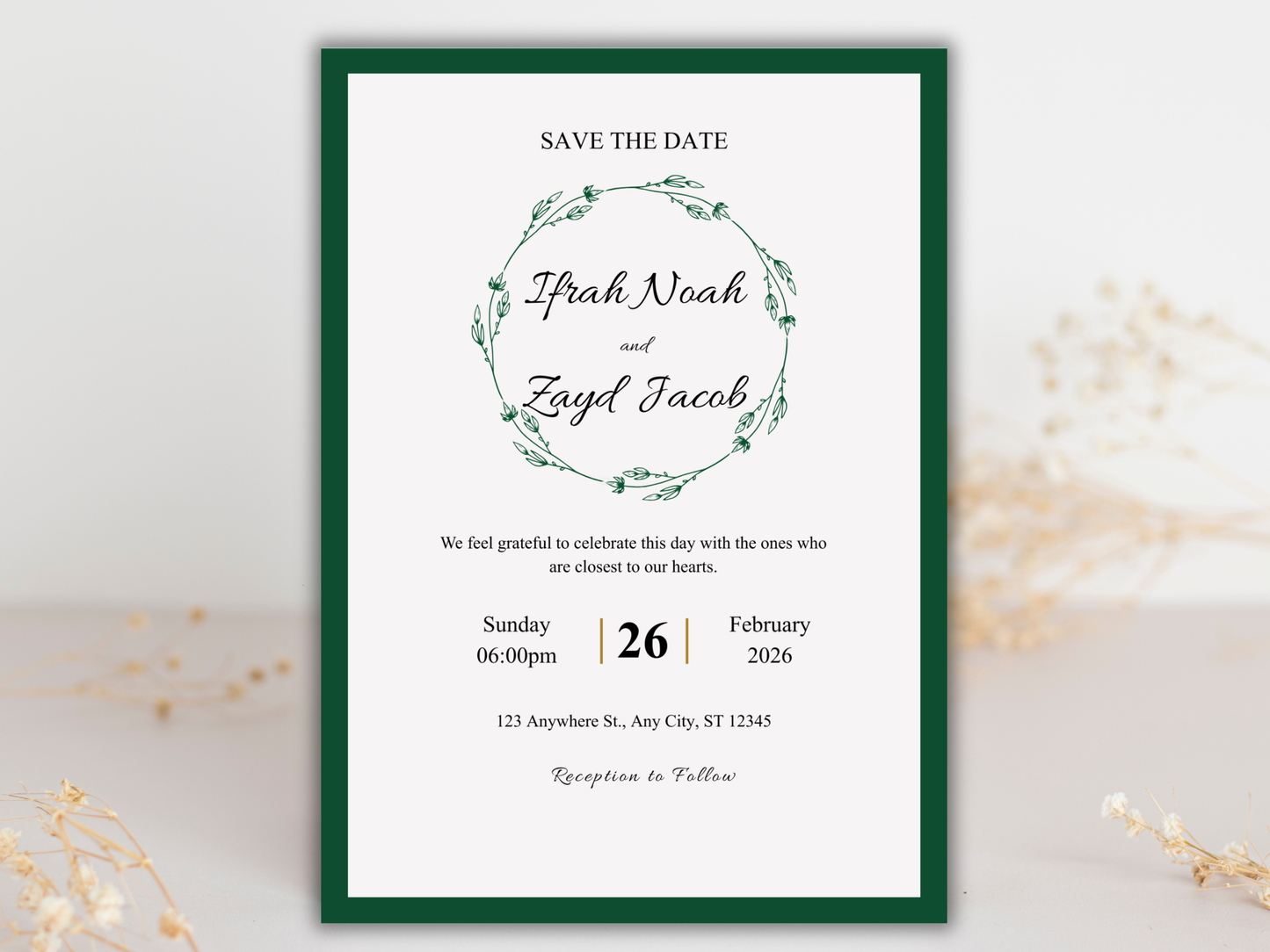 Wedding Invitation Set, RSVP, Wedding Invitation, Details, Editable, Template, WI253