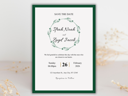 Wedding Invitation Set, RSVP, Wedding Invitation, Details, Editable, Template, WI253