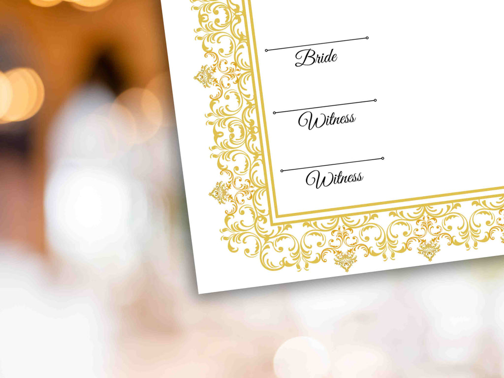 Nikkah Certificate Digital Download Personalised, A4, A3, Template, Editable, Gold Nikkah Nama, Nikkah Contract, Muslim Contract. NN292