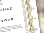 Nikkah Certificate Digital Download Personalised, A4, A3, Template, Muslim Wedding Contract, Instat Download. NN285