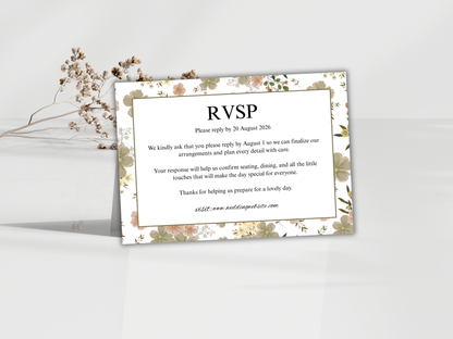 Wedding Invitation Set, RSVP, Wedding Details, Wedding Bottle Label Template, WI285