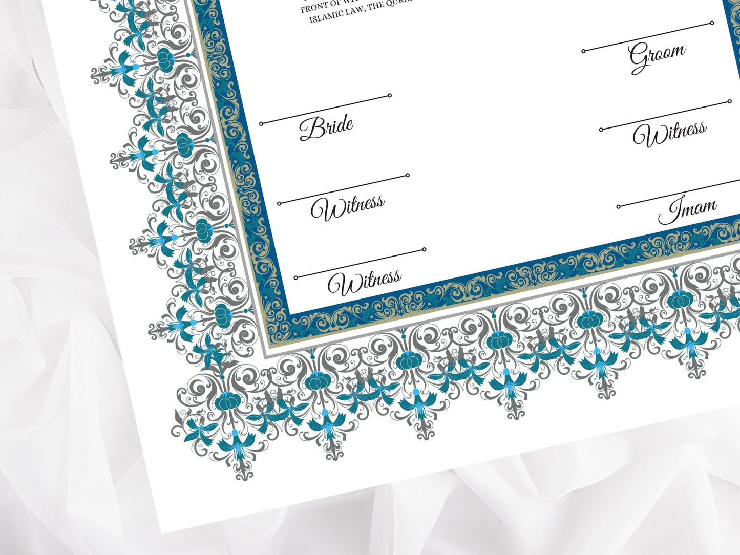 Nikkah Certificate Digital Download Personalised, A4, A3, Template, Editable, Nikkah Nama, Nikkah Contract, Muslim Contract. NN272