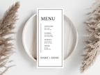 Wedding Menu & Thank You Template | Editable Canva Place Card. WI215