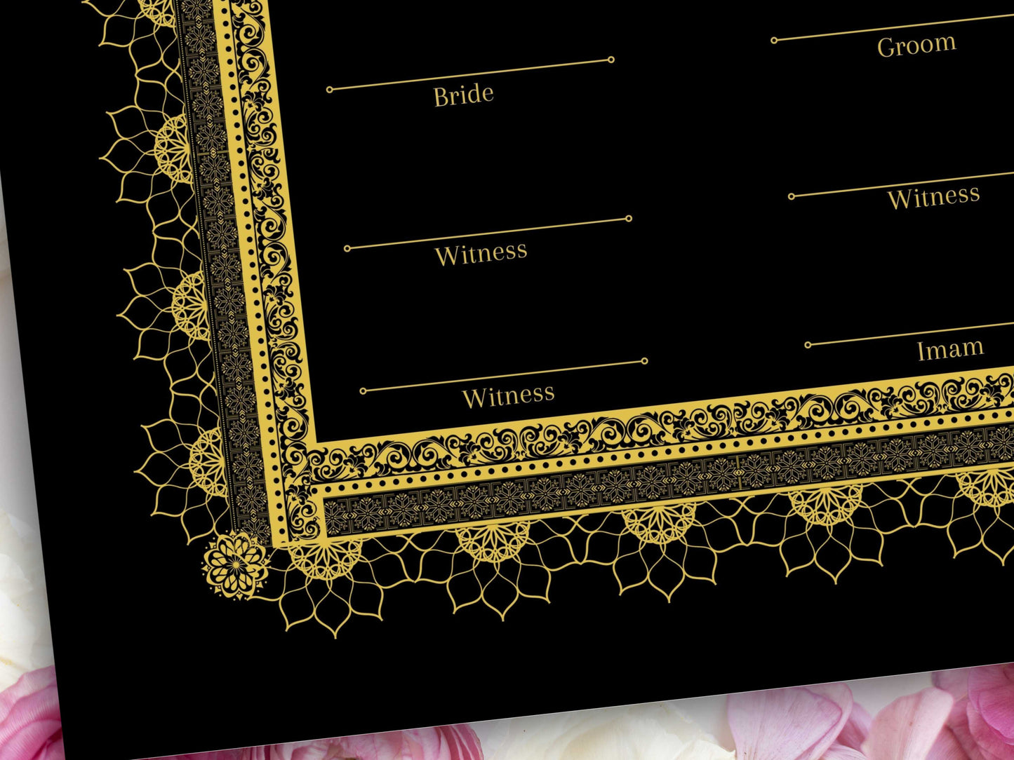 Luxury Nikkah Contract, Digital Printable Personalised Customised Nikkah Certificate, Custom Nikah Nama, Islamic Wedding Contract. NN227