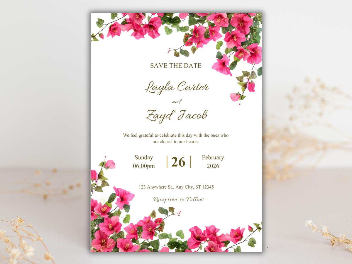 Wedding Invitation Set, RSVP, Wedding Invitation, Details, Editable, Template, WI255