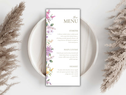 Wedding Menu Template, Thank You Card. WI198