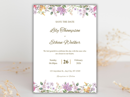 Wedding Invitation Set, RSVP, Wedding Invitation, Details, Editable, Template, WI257