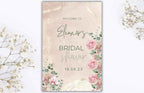 Pink Roses Bridal Shower Welcome Sign, Pink Bridal shower Welcome Sign Template, Pink Floral Welcome Sign, SIGN35