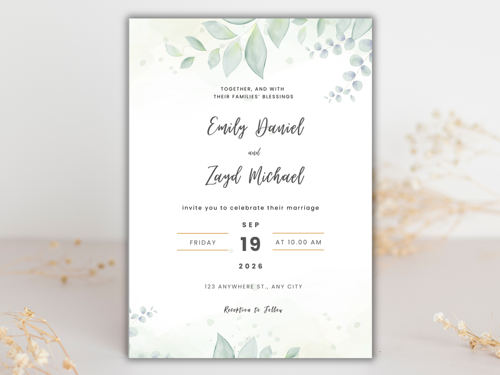 Wedding Invitation Set, RSVP, Dark Floral, Wedding Invitation, Details, Editable, Template, WI238