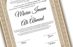 Digital Nikah Certificate, Nikahnama, A4/A3 Nikkahnama, Qubool Hai Muslim Islamic Marriage. NN130