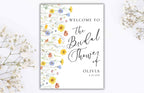 Wildflower Bridal Shower Sign, Floral Bridal Shower Sign, Wildflower floral sign, Floral Bridal Sign, Download, Editable. SIGN36