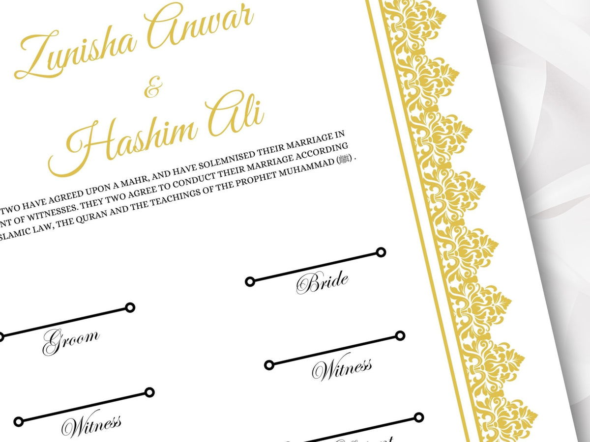 Nikkah Certificate Digital Download Personalised, A4, A3, Template, Editable, Nikkah Nama, Nikkah Contract, Muslim Contract. NN268
