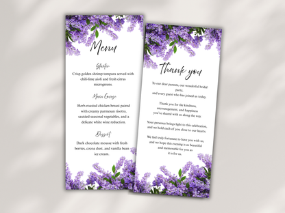 Wedding Thank you Card, Menu Card, Table Card. WI295