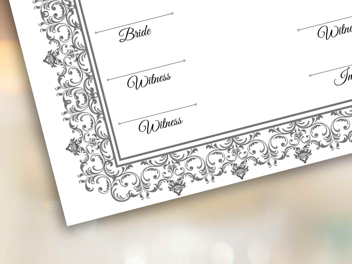 Nikkah Certificate Digital Download Personalised, A4, A3, Template, Instat Download. NN240