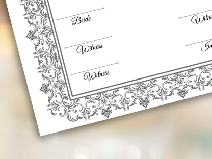 Nikkah Certificate Digital Download Personalised, A4, A3, Template, Instat Download. NN240