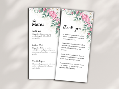 Wedding Thank you Card, Menu Card, Table Card. WI327