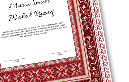 Nikkahnama | Custom Luxury Nikkah Contract | Mughal | Mughal | Inspired Luxury Nikkahnama | Nikkah Certificate in Pdf Template. NN176