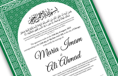 Digital Nikahnama | Marriage Certificate | Nikkah nama | Islamic | Nikkah Contract Template | Wedding Gift | Calligraphy| NN132