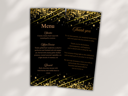 Wedding Thank you Card, Menu Card, Table Card. WI299