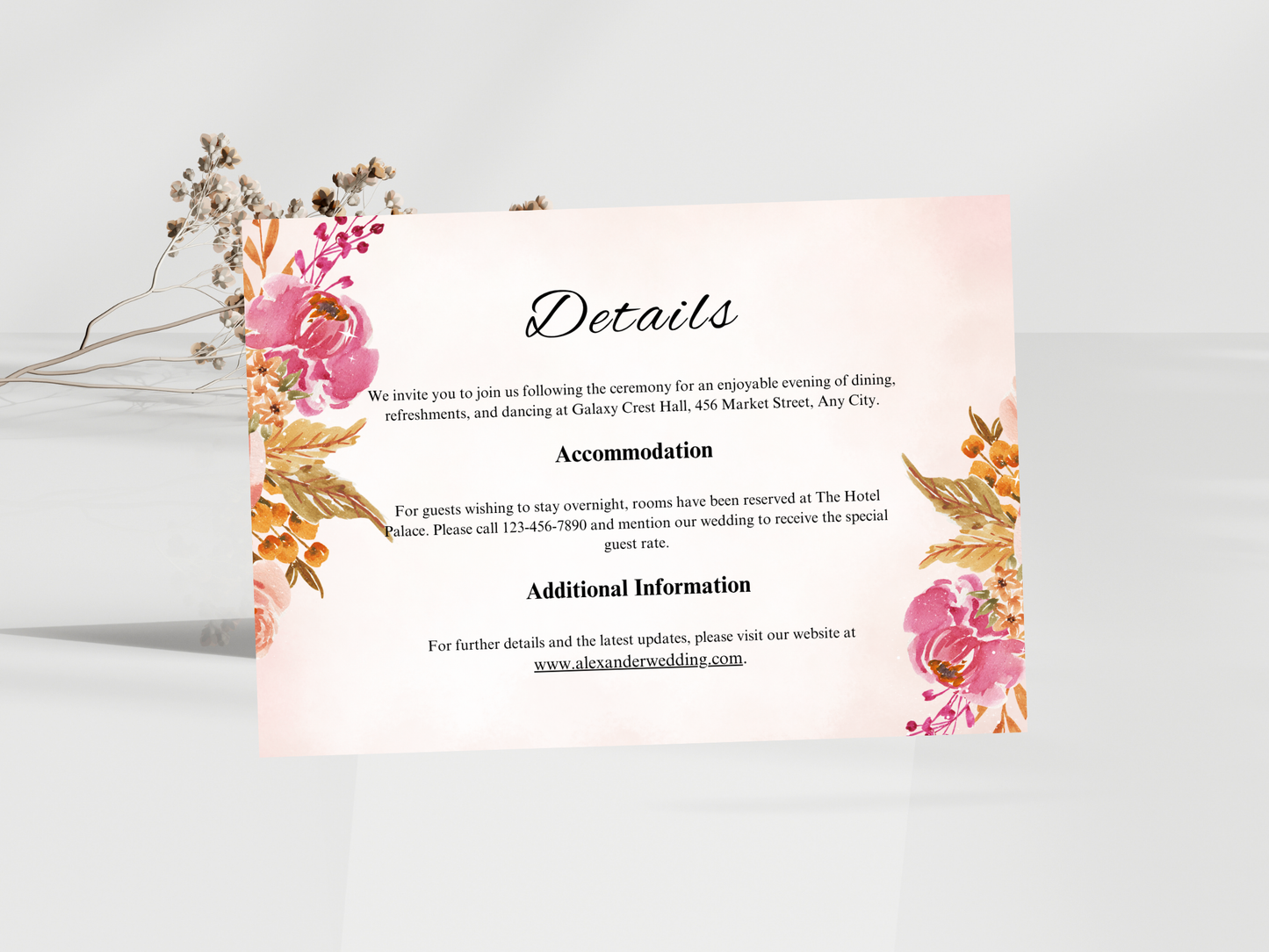 Wedding Invitation card, RSVP, Detailed Card, Bottle Label. WI374