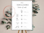 Digital Wedding Timeline Template, Wedding Planner, Printable Timeline Wedding Sign, Events Wedding Timeline Sign, Instant Download. WT31