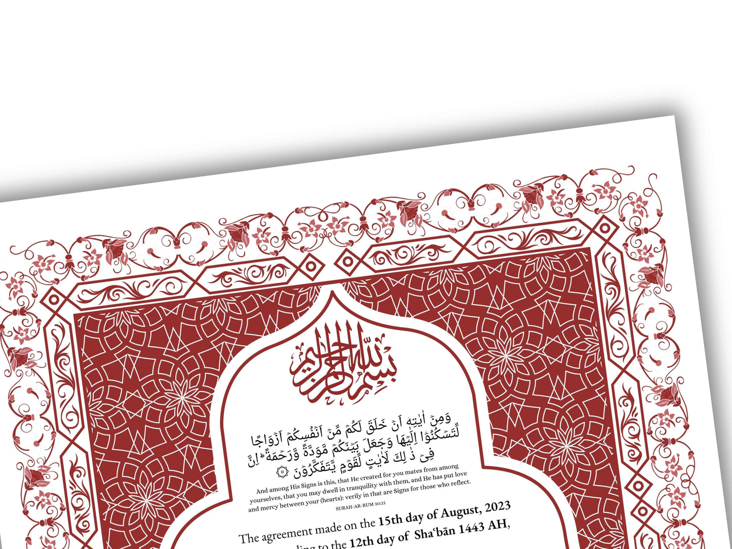 Nikkah Contract Template,Printable Nikkah Contract,Editable Nikkahnama, Muslim Wedding Certificate,Digital Download,Islamic Marriage. NN193