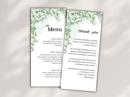 Wedding Thank you Card, Menu Card, Table Card. WI332