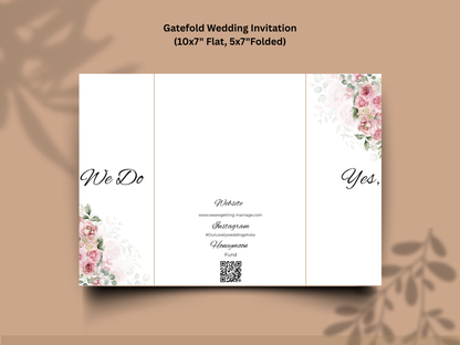 Floral Wedding Itinerary Template, Save the Date Timeline Card, Editable Canva Template, Wedding Day Schedule, Printable Details Card. WI181