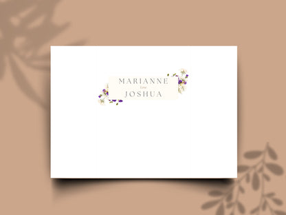 Elegant Gatefold Wedding Invitation with Floral Design | Personalized Wedding Card | Schedule Insert | RSVP Details Card Included. WI138