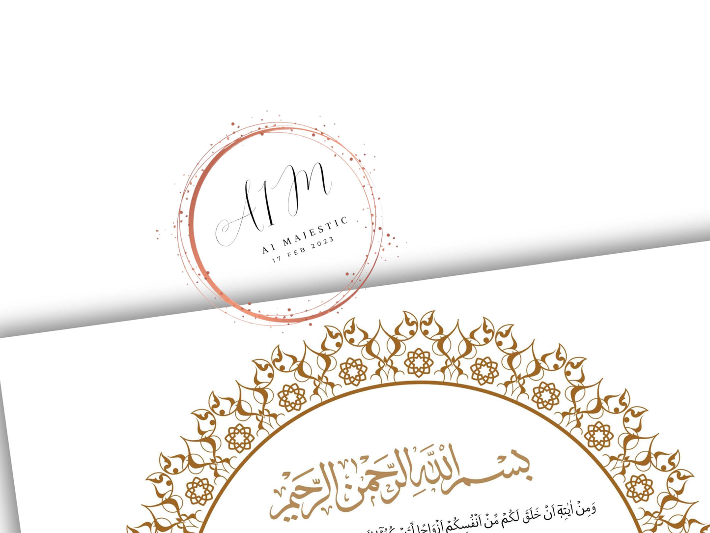 Nikkah Certificate Digital Download Personalised, A4, A3, Template, Editable, Purple Nikkah Nama, Nikkah Contract, Muslim Contract. NN288