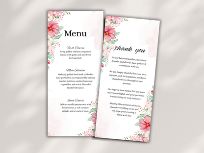 Wedding Thank you Card, Menu Card, Table Card. WI331