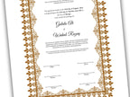 Nikkah Certificate Digital Download Personalised, A4, A3, Template, Muslim Wedding Contract, Instat Download. NN158